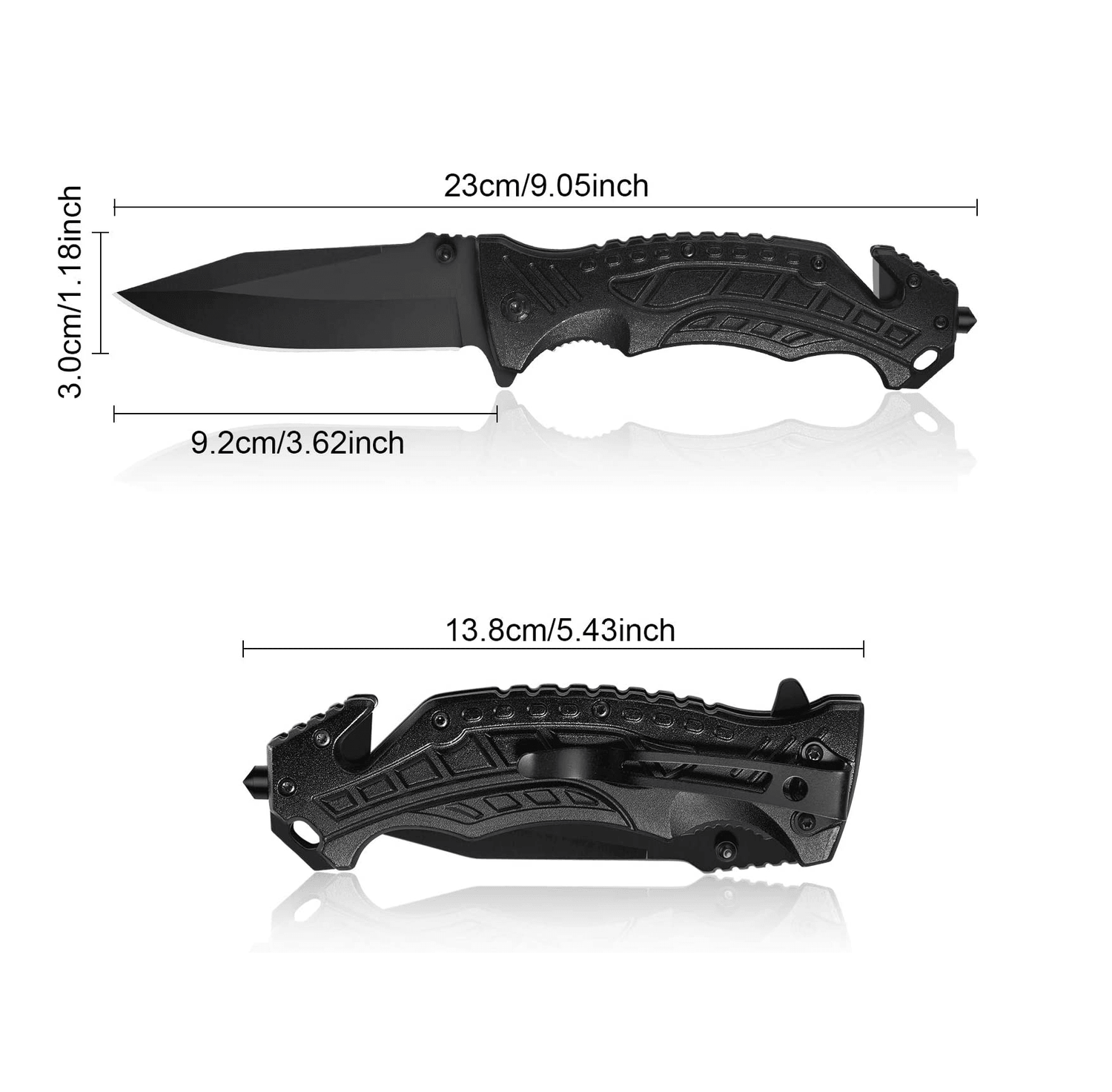 Cuchillo Plegable 5en1 Acero Multiusos CHMP23