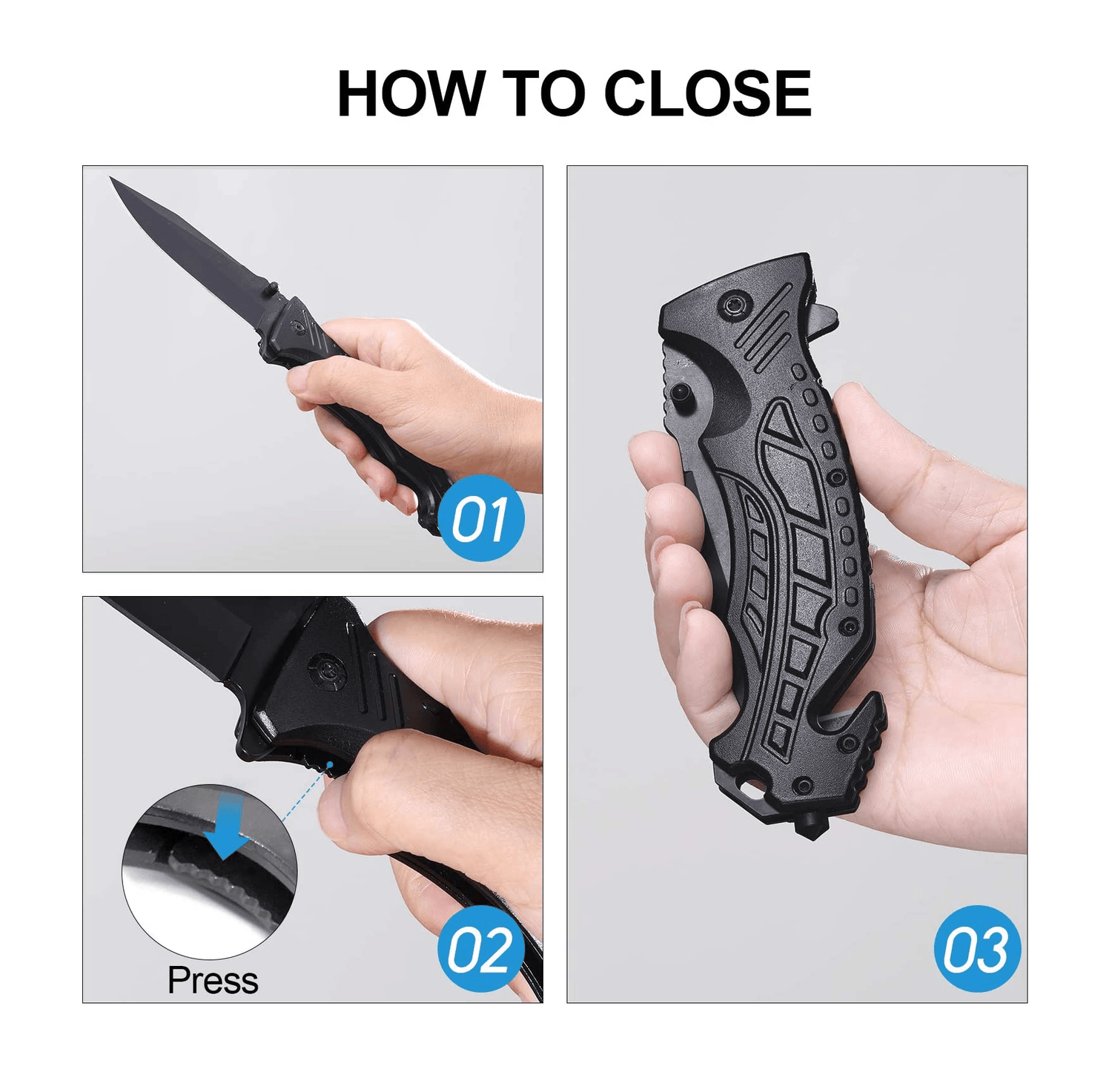 Cuchillo Plegable 5en1 Acero Multiusos CHMP23