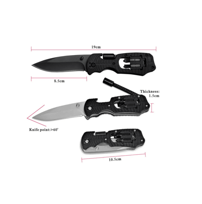 Cuchillo Plegable Multiherramienta Destornillador 4en1 CHMP25