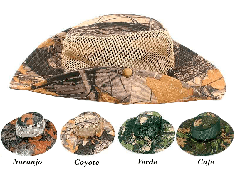 Sombrero tactico estilo safari selva con malla SBR10