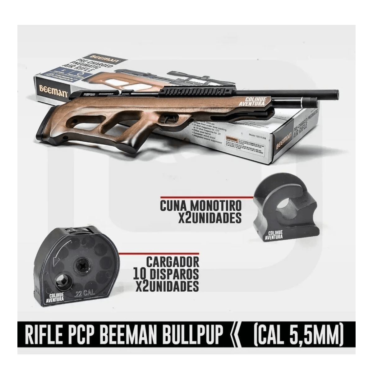 Rifle Pcp Beeman 1358 Bullpup 5,5 Mm Aire Comprimido RF1