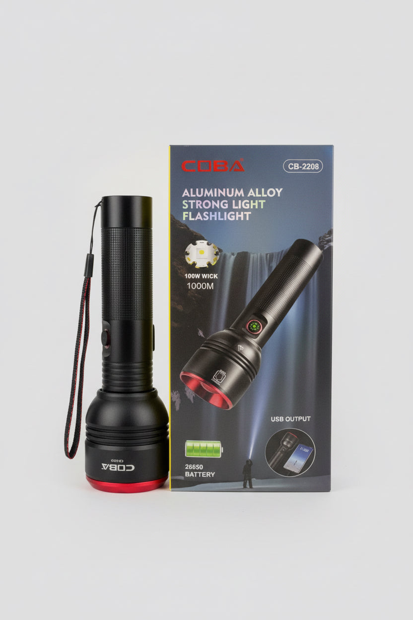 Linterna LED COBA CB-2208 Recargable – 1000 lm | Alcance hasta 1000 m
