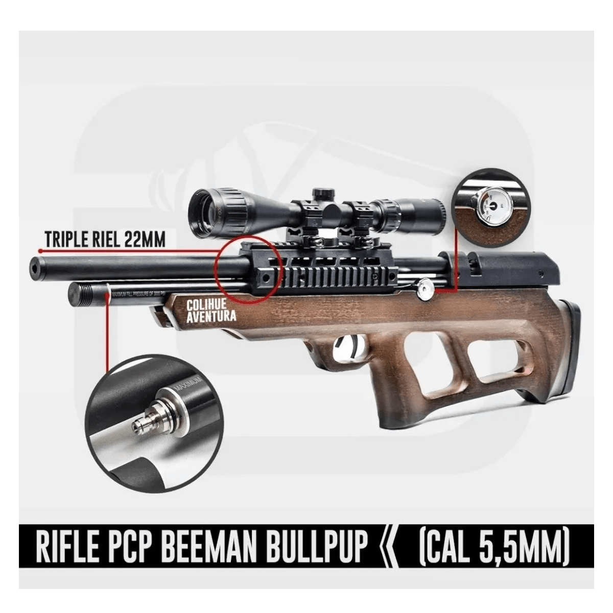 Rifle Pcp Beeman 1358 Bullpup 5,5 Mm Aire Comprimido RF1