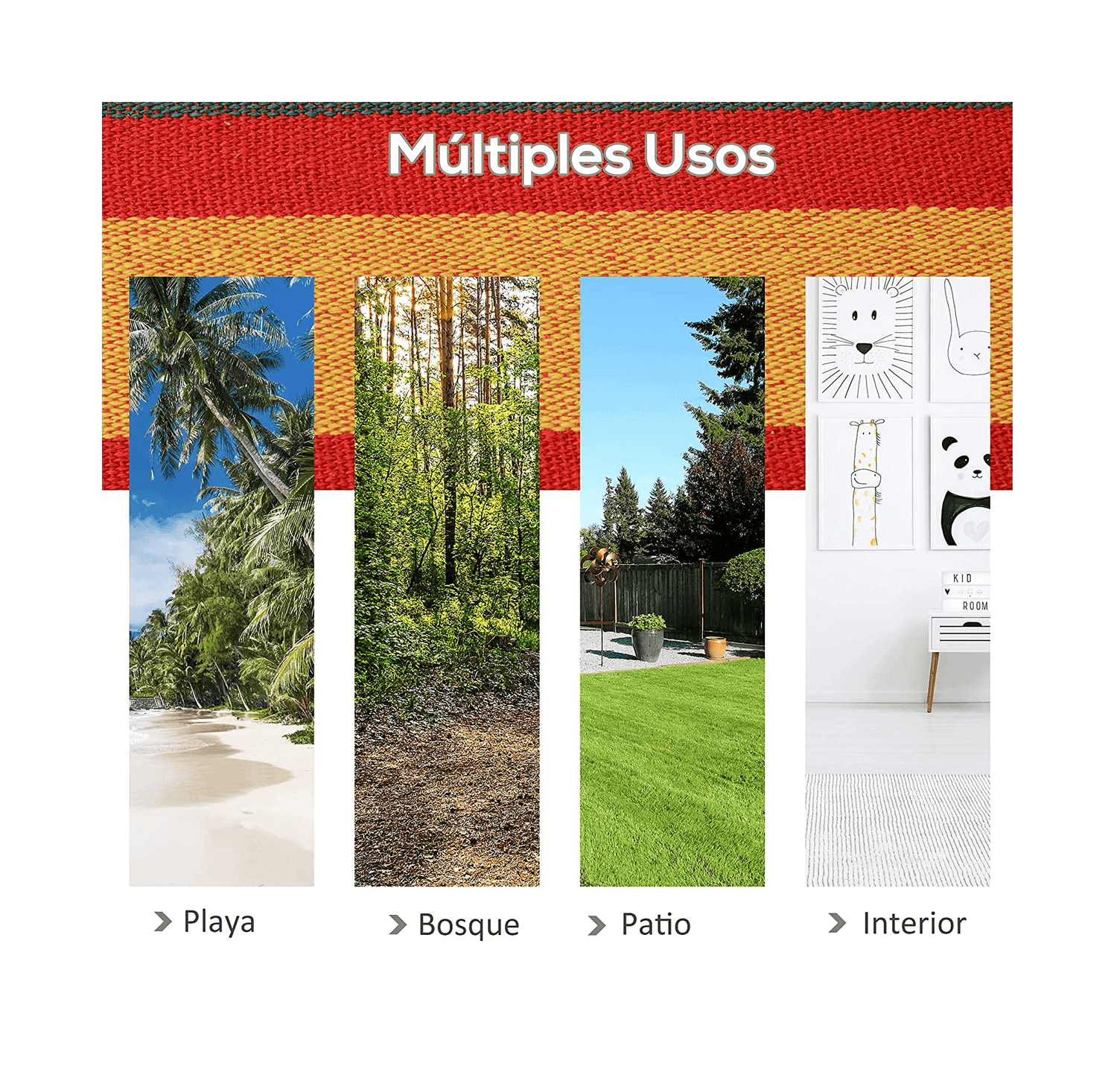 Hamaca Algodon colgante 190x90 180kg HC1