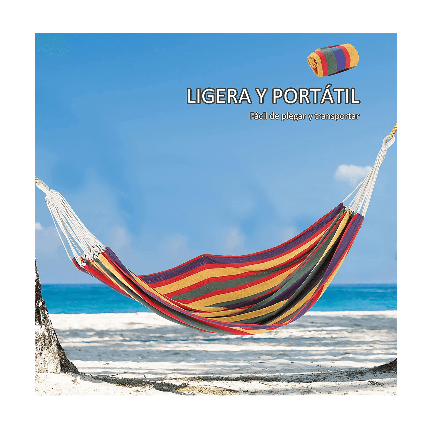 Hamaca Algodon colgante 190x90 180kg HC1