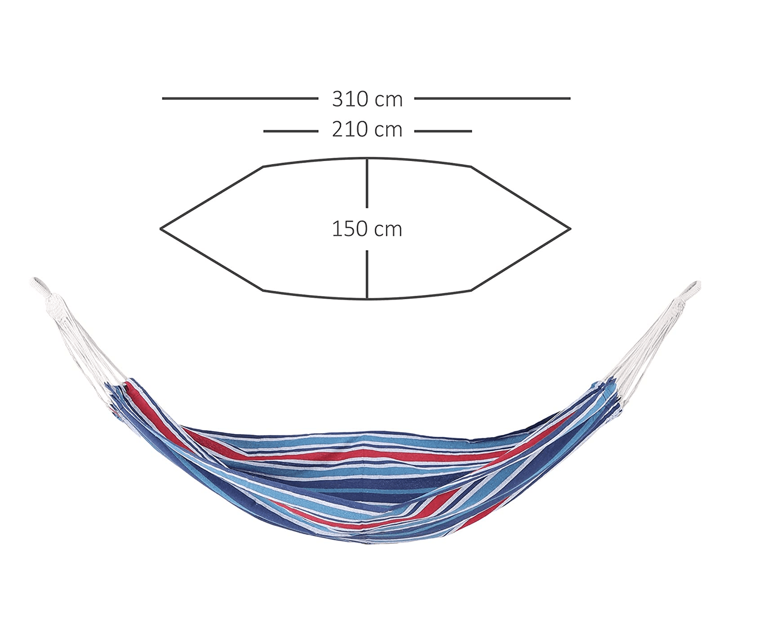 Hamaca Algodon colgante 190x90 180kg HC1