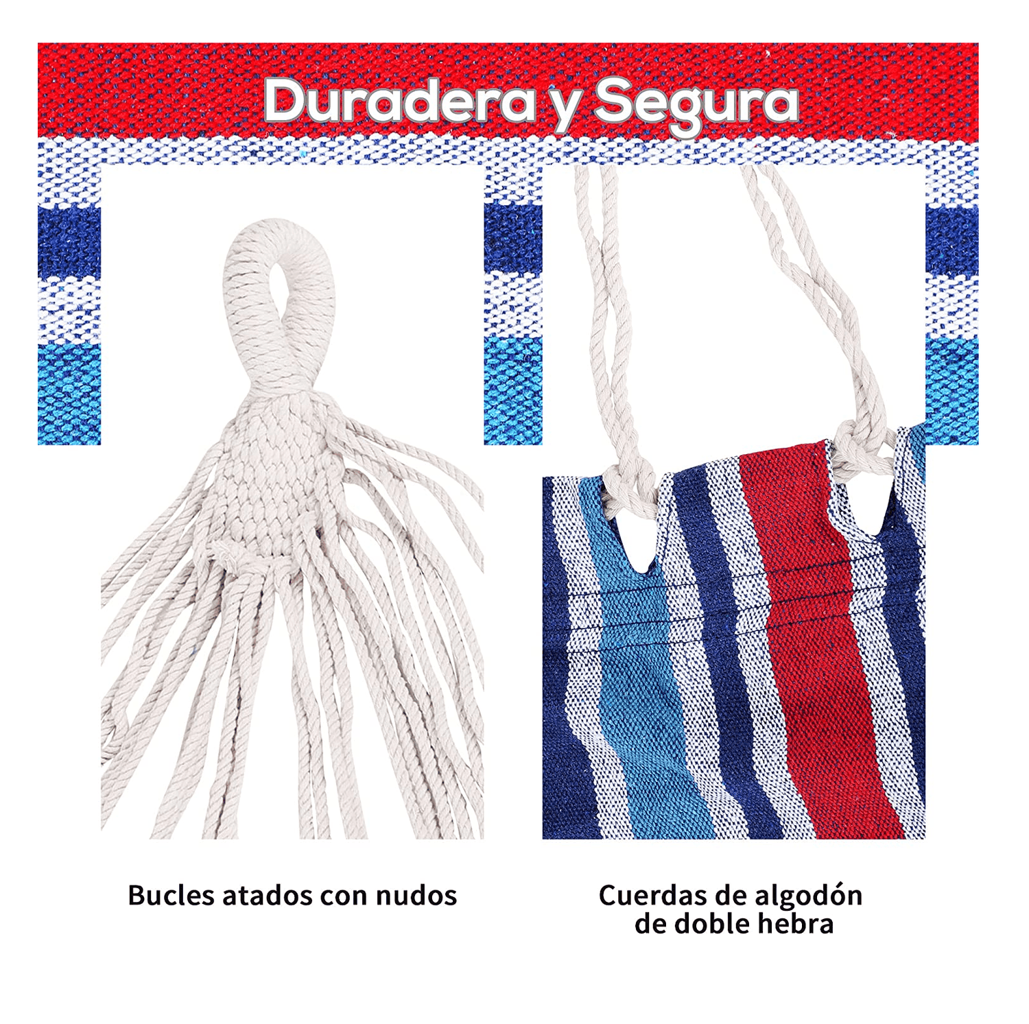 Hamaca Algodon colgante 190x90 180kg HC1