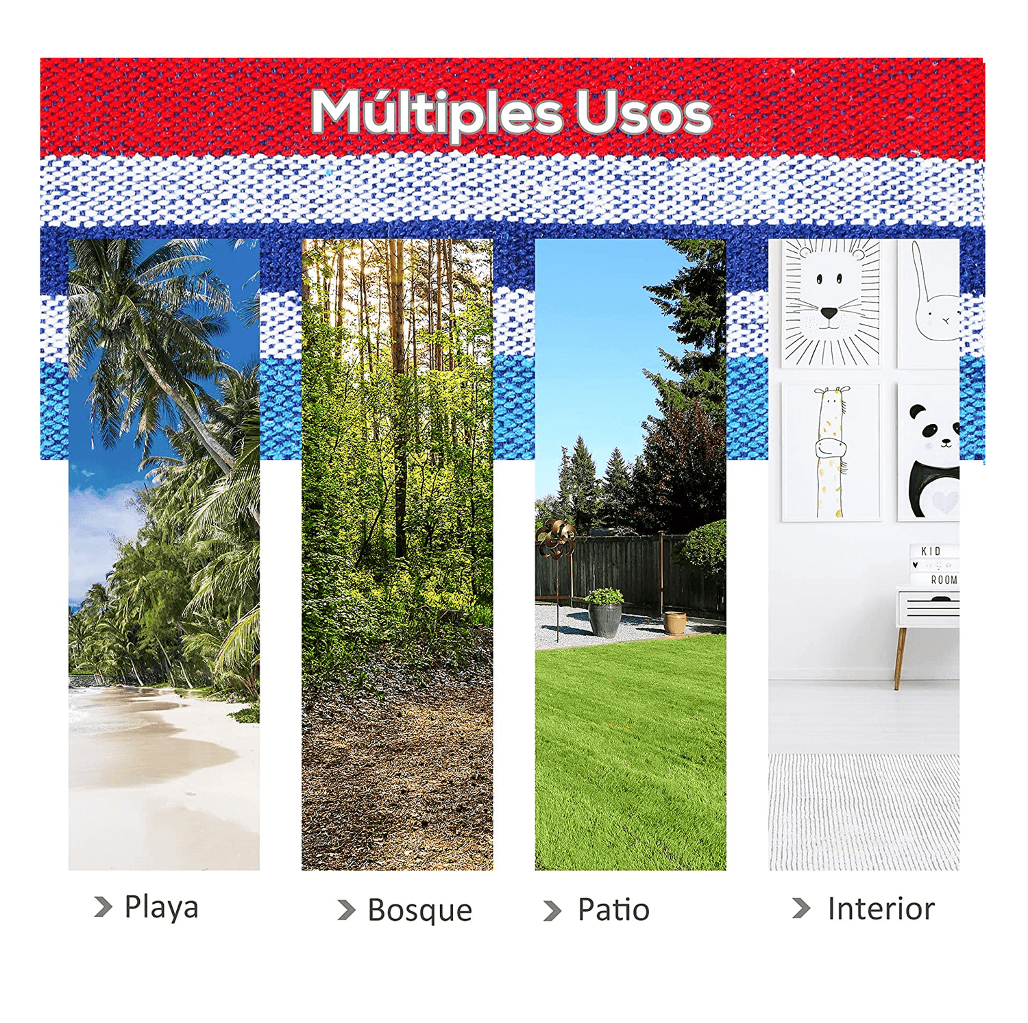 Hamaca Algodon colgante 190x90 180kg HC1