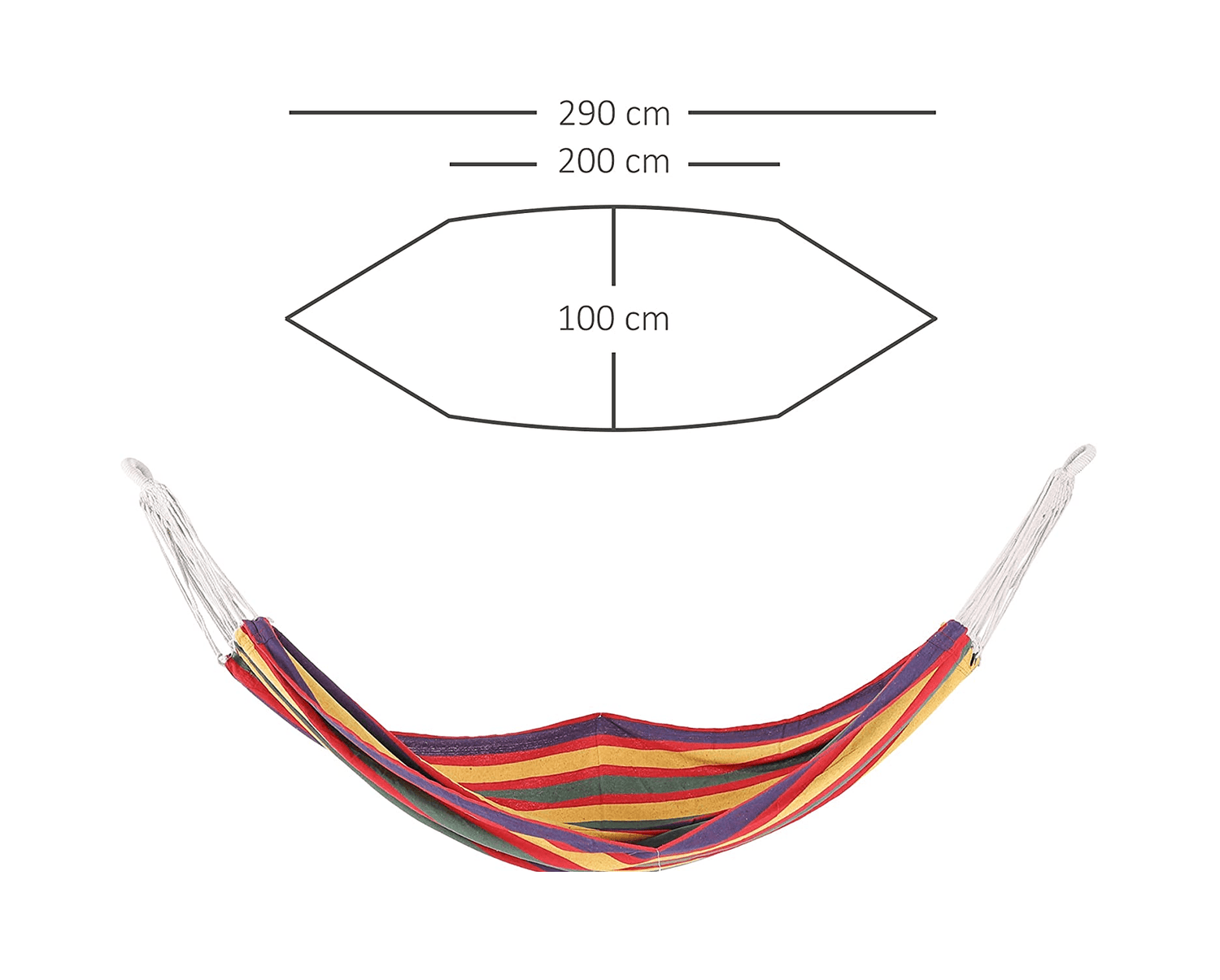 Hamaca Algodon colgante 190x90 180kg HC1