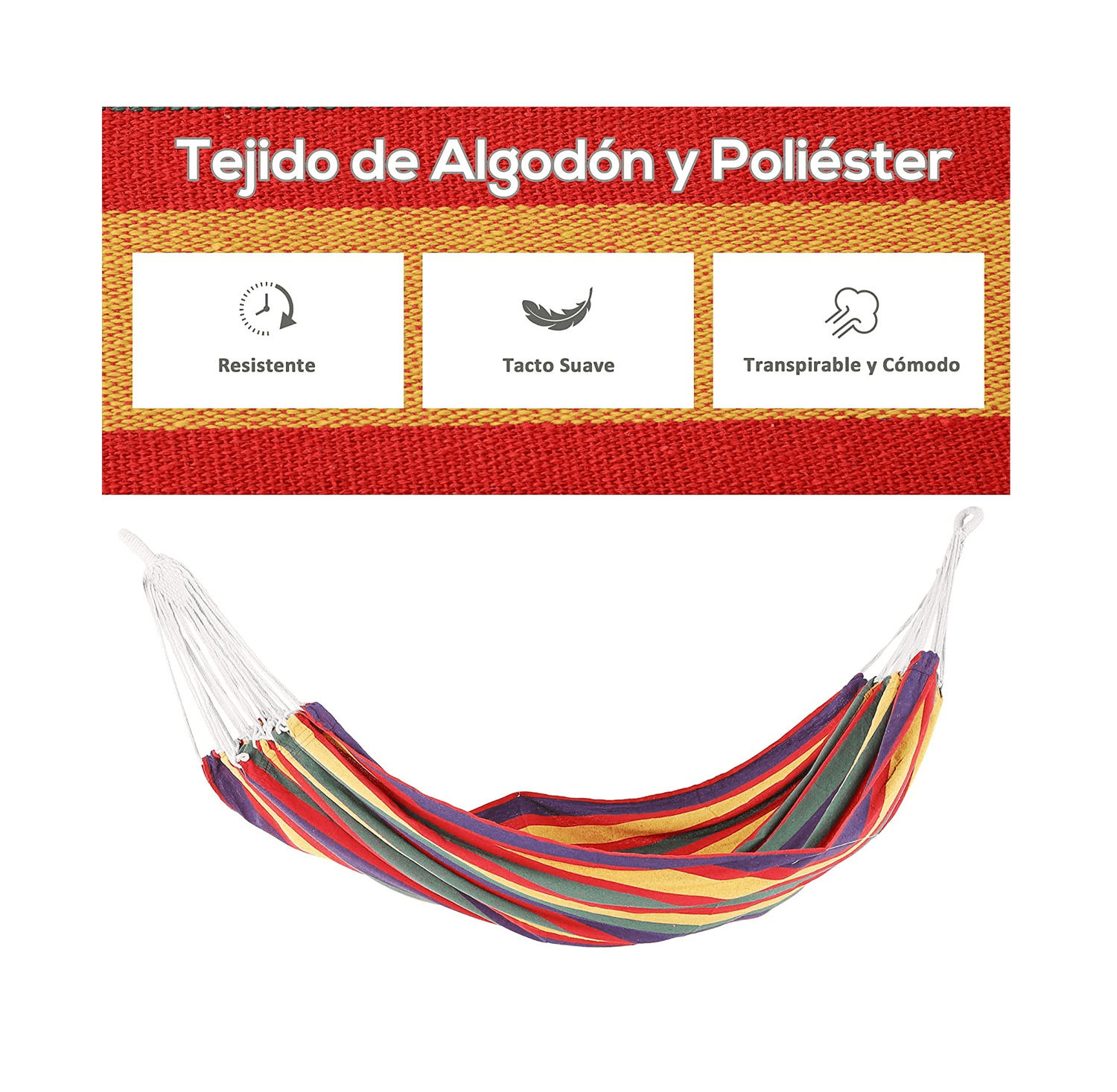 Hamaca Algodon colgante 190x90 180kg HC1