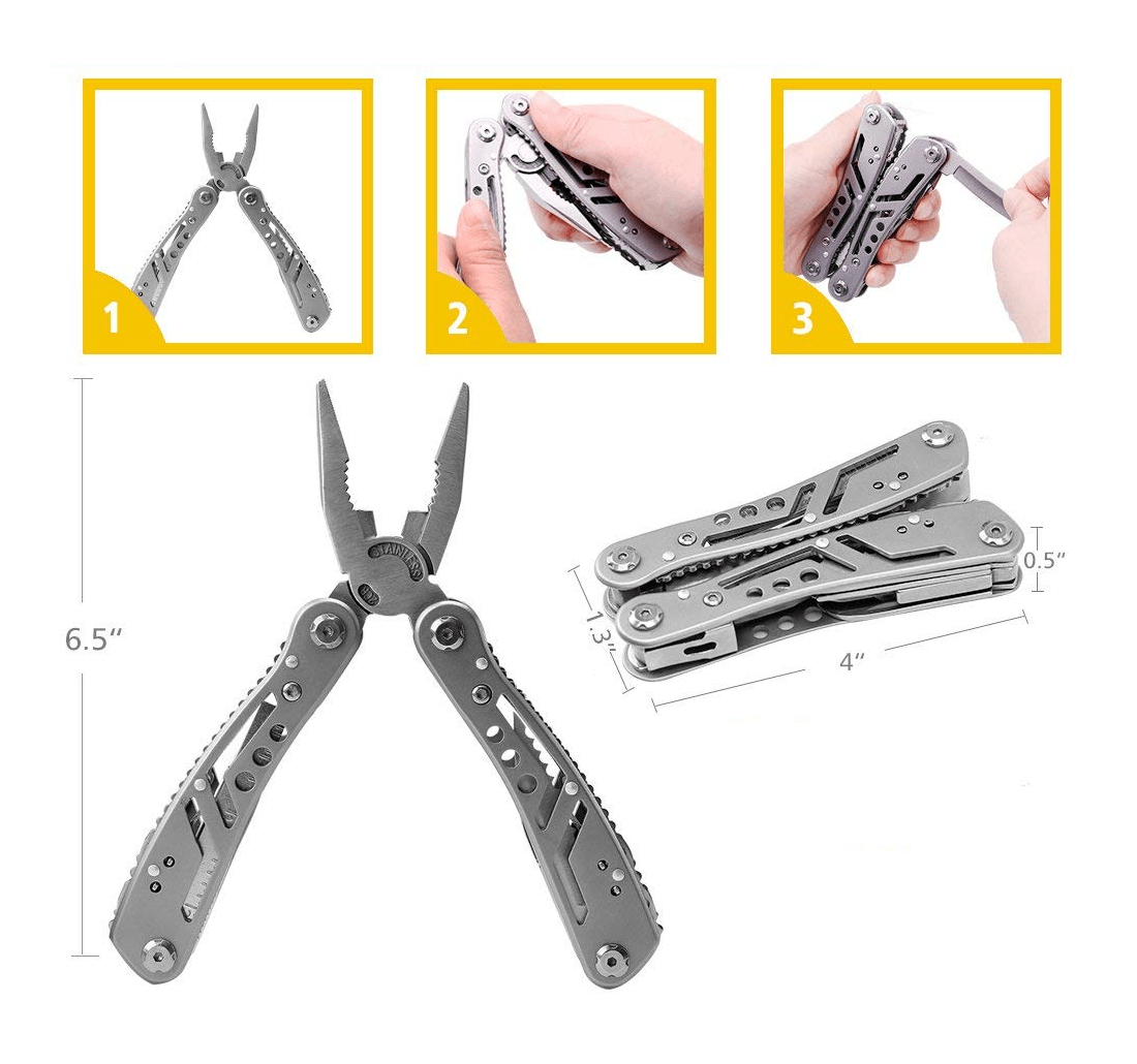 Alicate Multiherramientas Plegable Acero Inoxidable HTO2