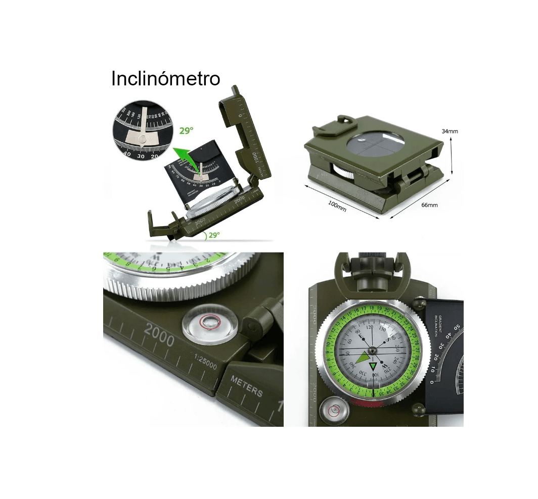 Brújula luminosa multifunción con inclinómetro BJ3