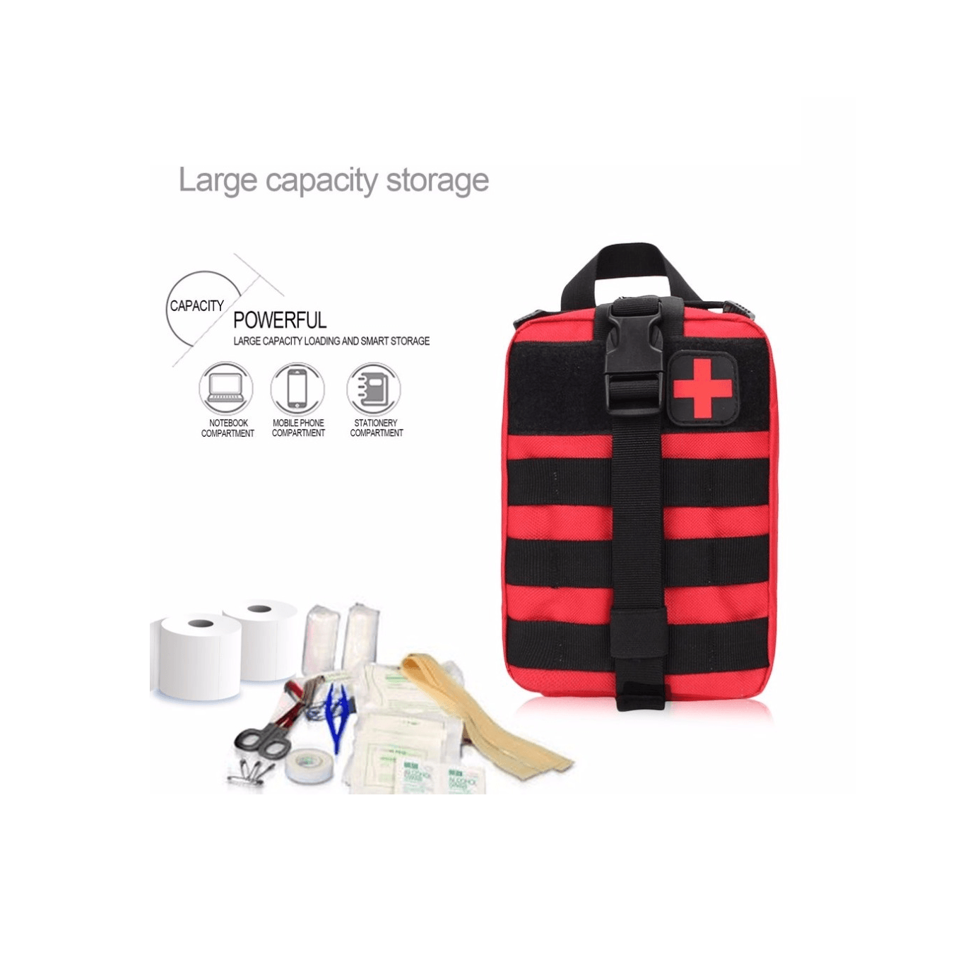 Bolso Pouch Tactico Molle Kit Primeros Auxilios PBM12