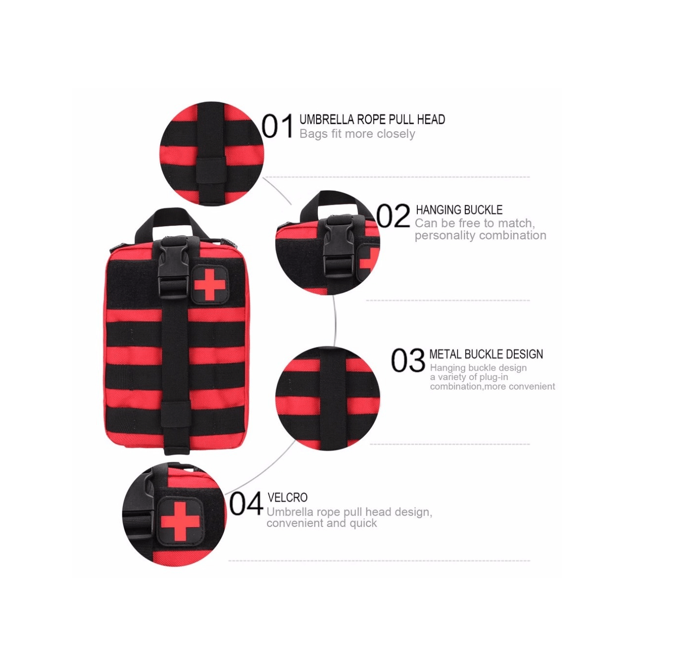 Bolso Pouch Tactico Molle Kit Primeros Auxilios PBM12