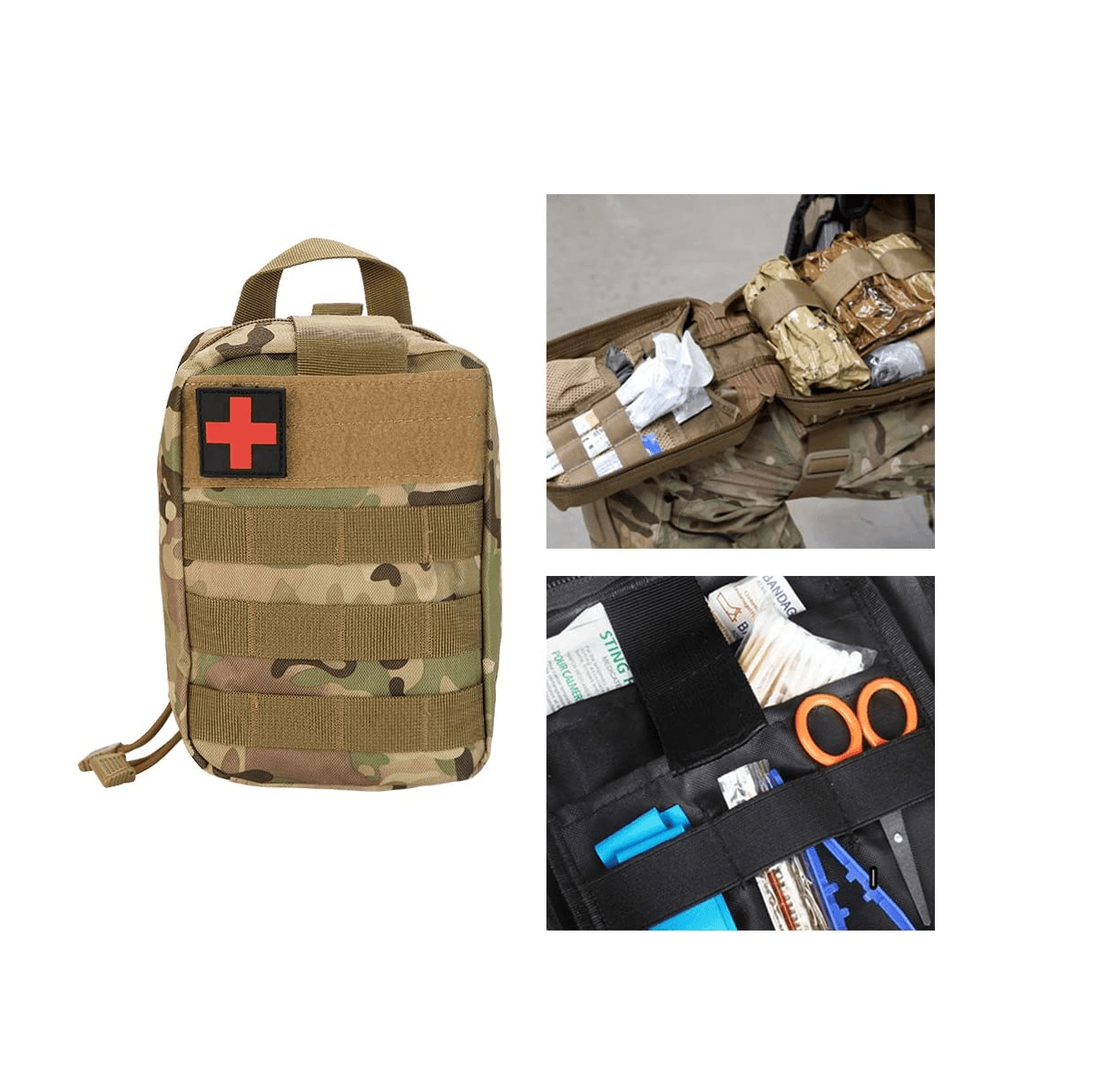 Bolso Pouch Tactico Molle Kit Primeros Auxilios PBM12