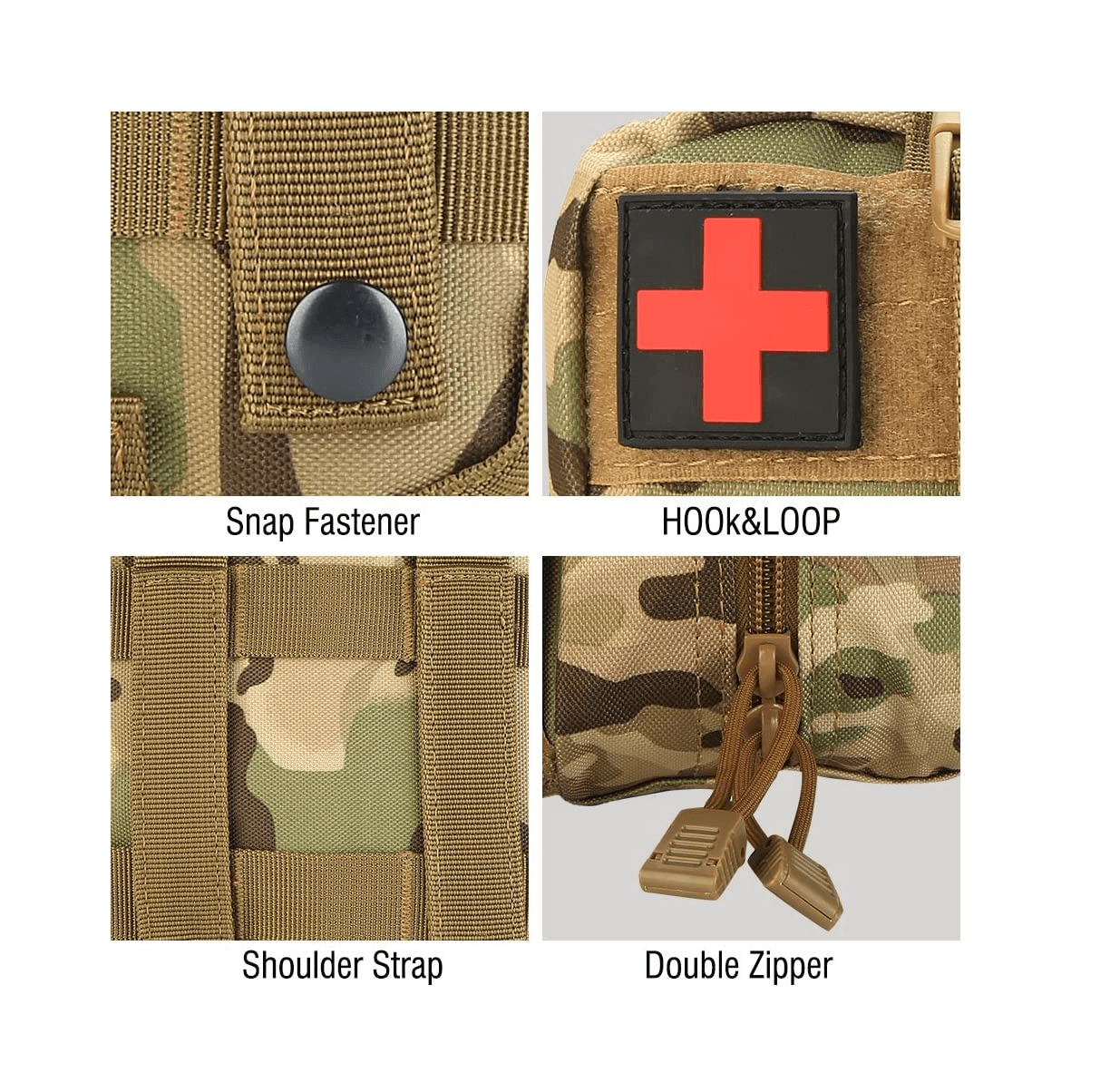 Bolso Pouch Tactico Molle Kit Primeros Auxilios PBM12