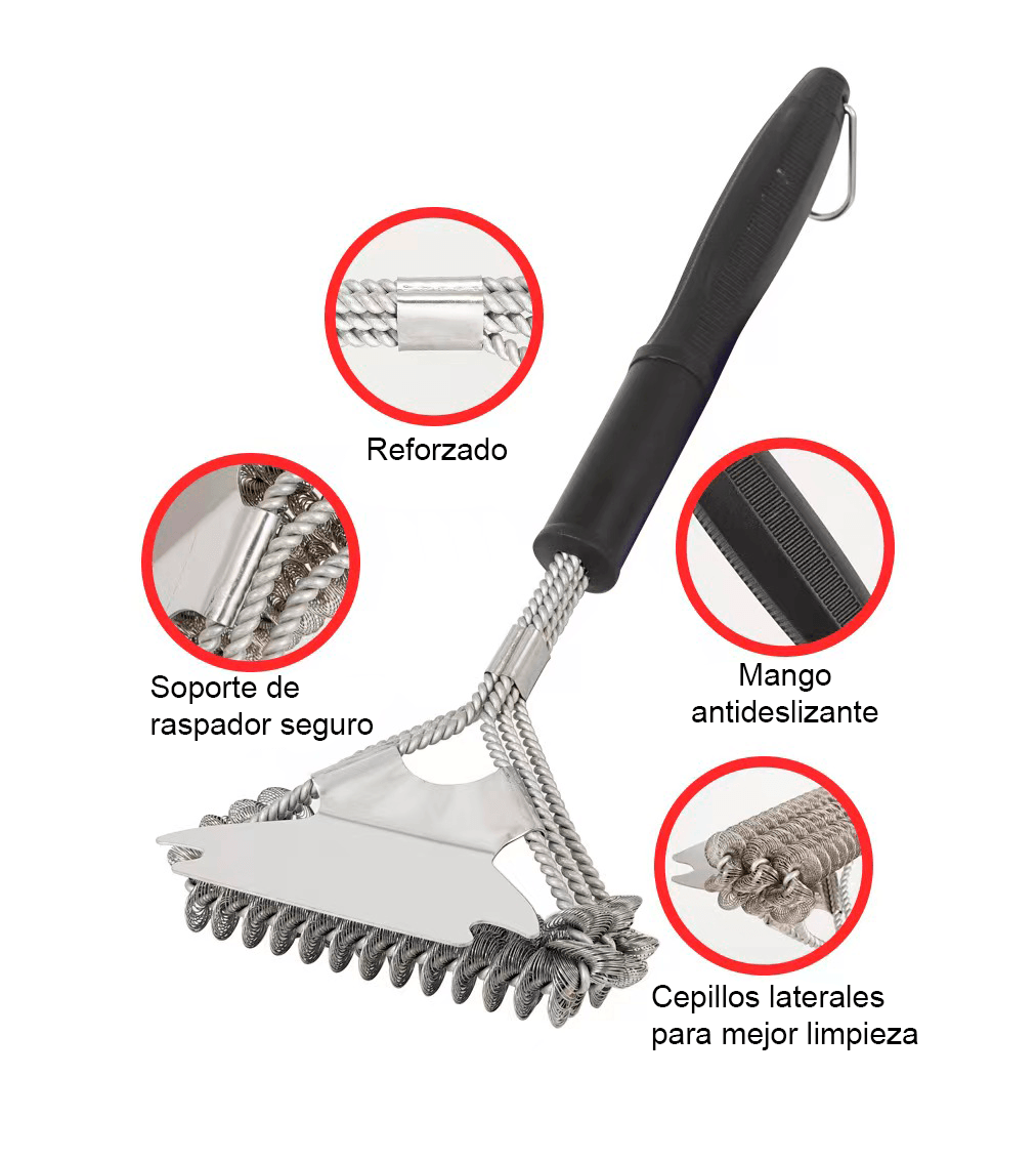 Cepillo Limpiar Parrilla Acero Trenzado CDL2