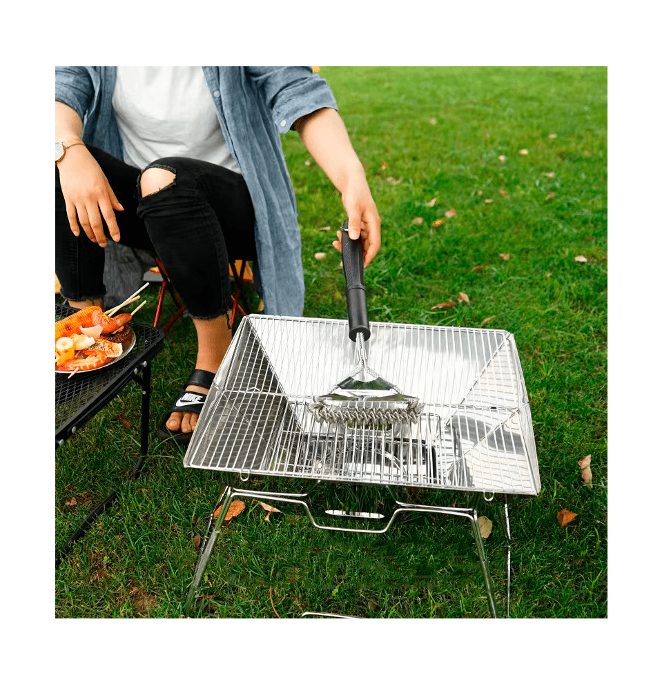 Cepillo Limpiar Parrilla Acero Trenzado CDL2