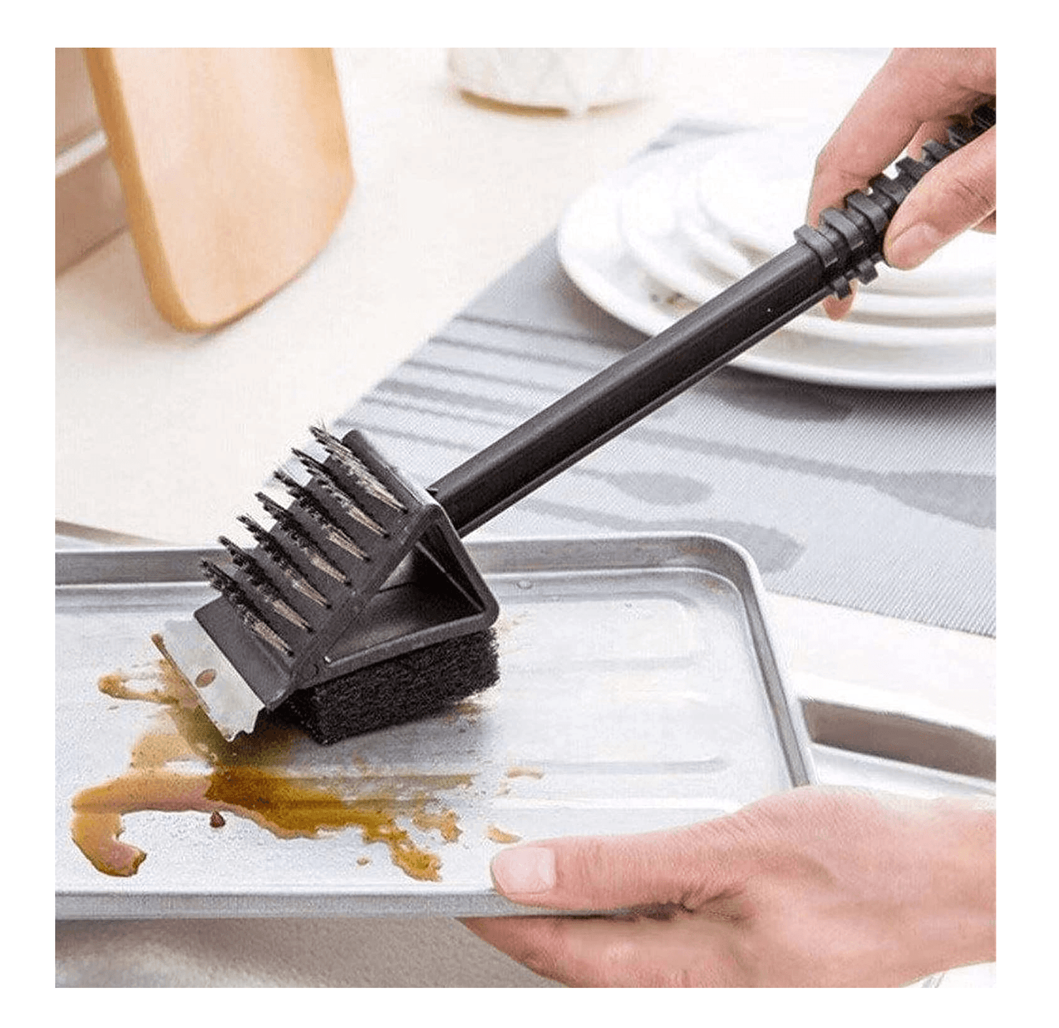 Cepillo 3en1 Limpiar Parrillas Cerdas Cobre CDL1