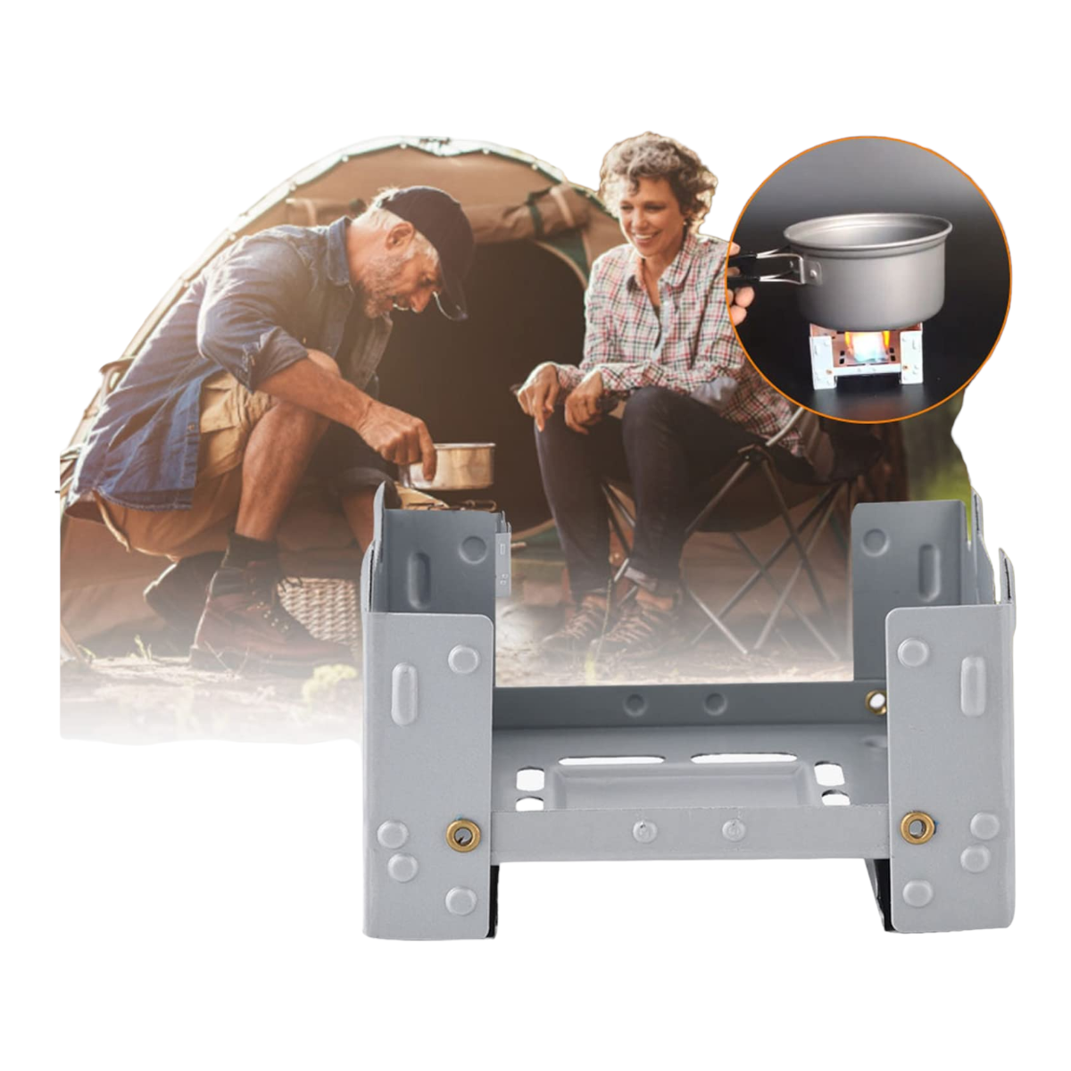 Quemador Estufa Plegable Portatil NO INCLUYE ALCOHOL SOLIDO CN15