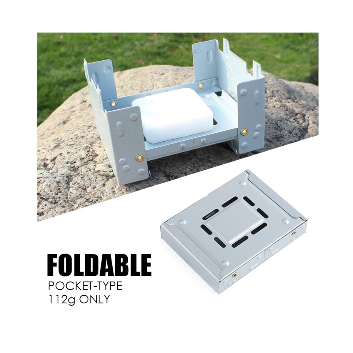 Quemador Estufa Plegable Portatil NO INCLUYE ALCOHOL SOLIDO CN15