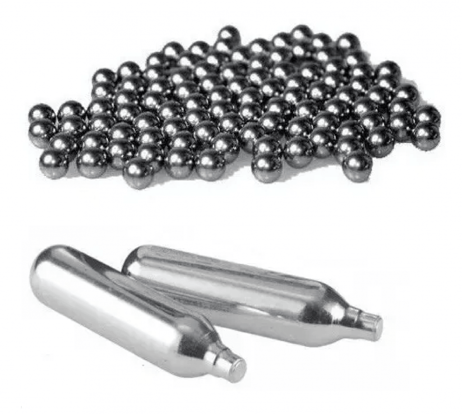 Pack de Balines 4.5 Bbs De Acero (2000 Unidades) + 30 Capsulas Co2