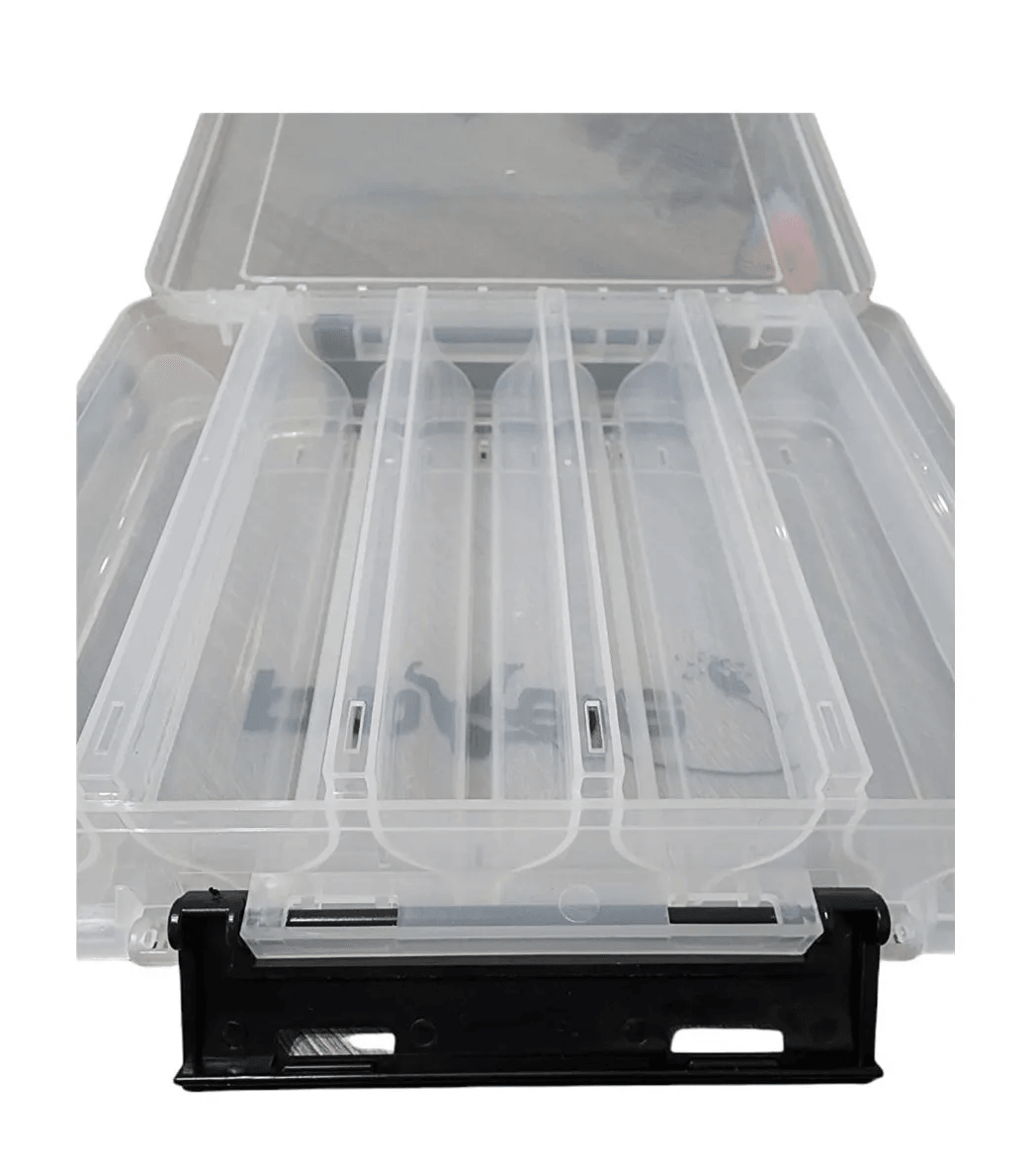 Caja Doble Cara Porta 10 Señuelos Anzuelos Pesca Caza 17x20 HRR35