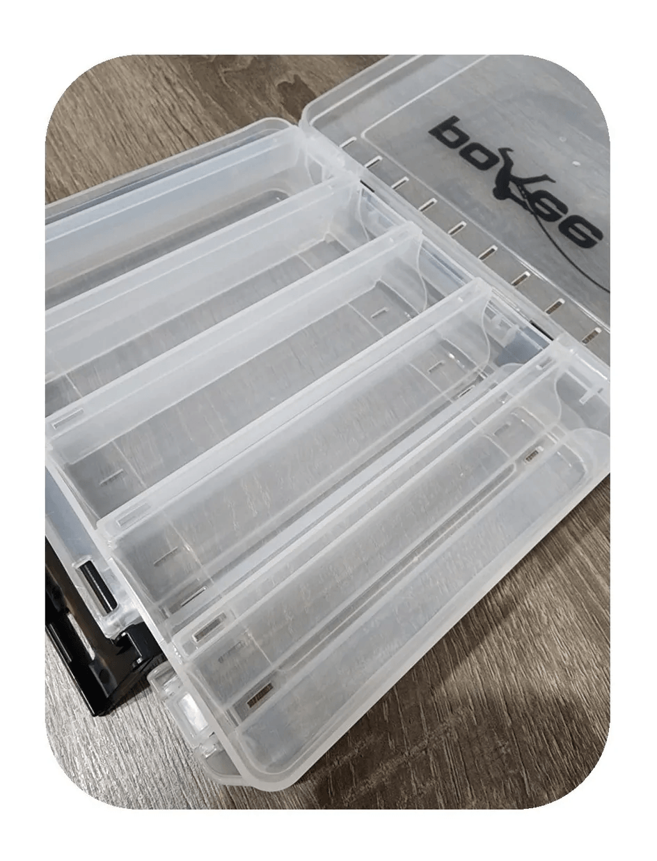 Caja Doble Cara Porta 10 Señuelos Anzuelos Pesca Caza 17x20 HRR35