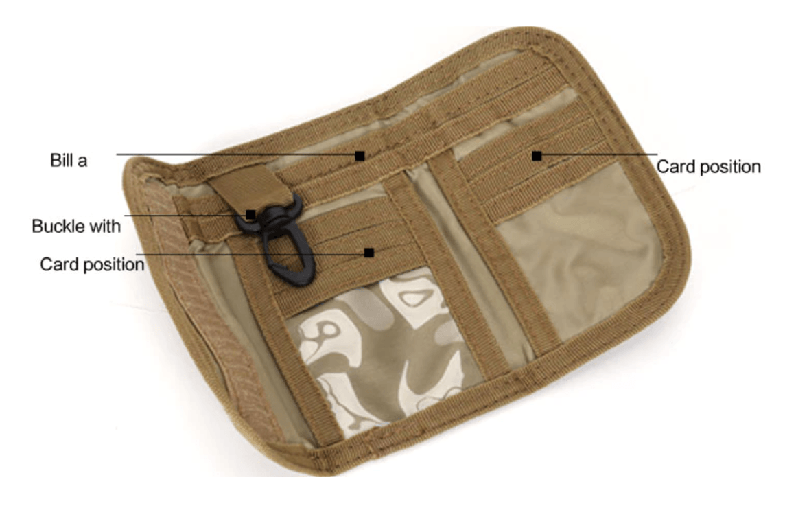 Cartera Billetera Tactica Molle Ligera Gancho PBM20