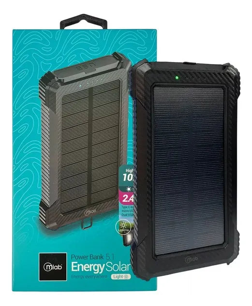 Batería Externa Car/portátil Powerbank 10.000mah Solar Mlab Negro