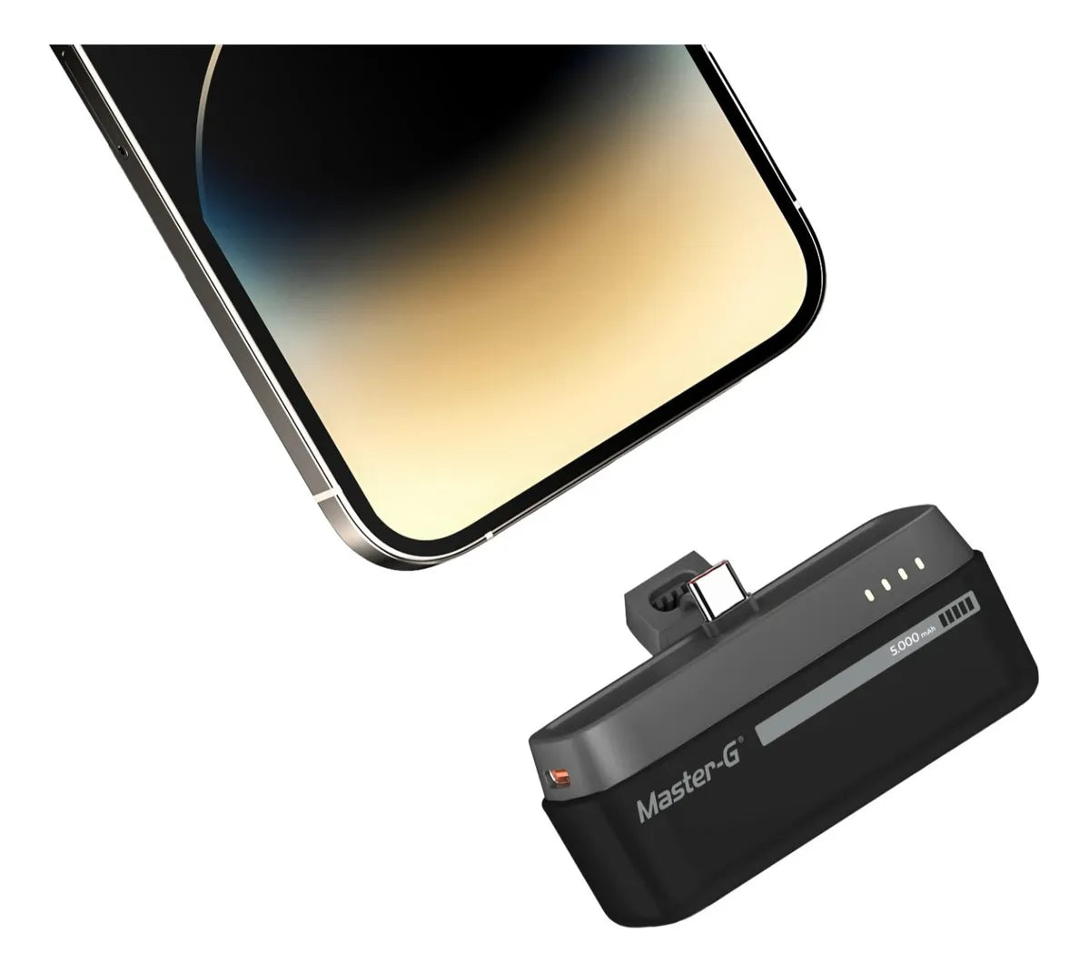 Batería Externa Cargador Base Portátil Pocket 5000 Mah Tipo USB C Negro Master-g