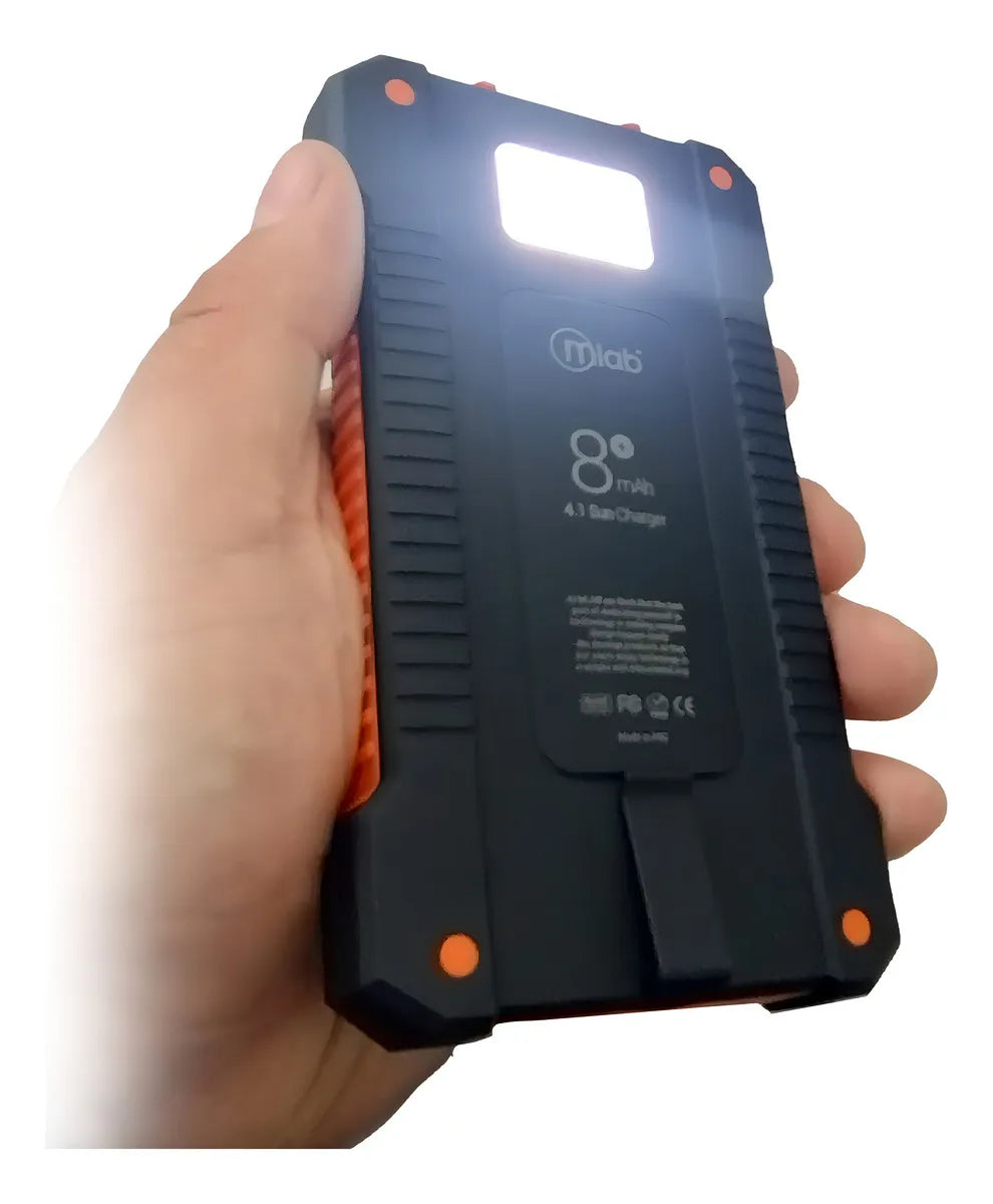 Power Bank Energía Solar 8000mah Mlab Color Negro