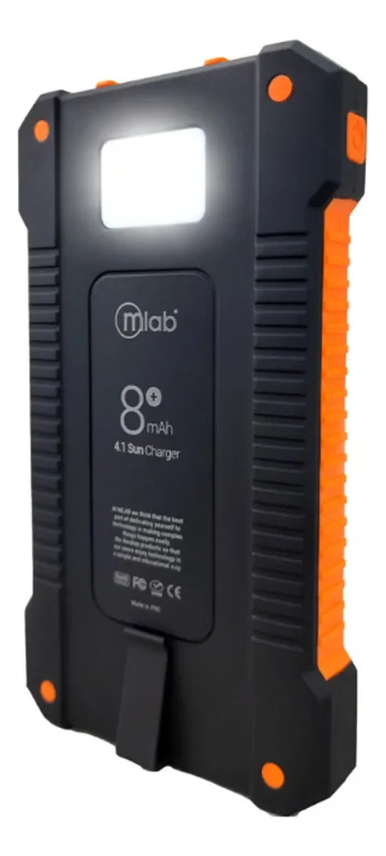 Power Bank Energía Solar 8000mah Mlab Color Negro