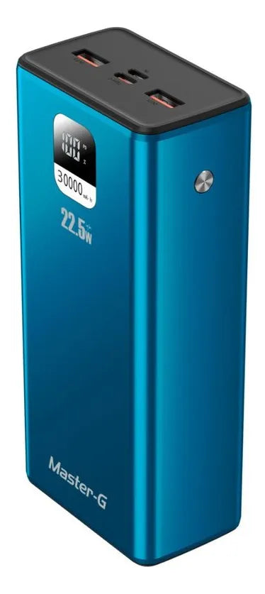 Cargador Portatil Bateria Power Bank Master-g 30000mah 22.5w Color Azul