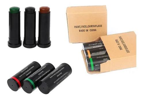 Set 3 Pintura Camuflaje Cara Mimetismo Militar Airsof