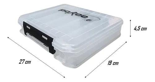 Caja Doble Cara Porta 14 Señuelos Anzuelos Pesca Caza 19x27 HRR34