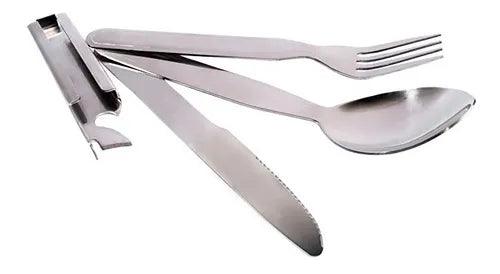 Set Cubiertos Camping 4pz Outdoor Supervivencia CT5