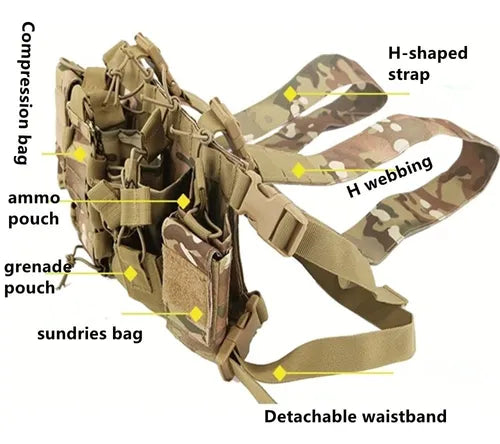 Bolso Arnés Airsoft Molles Cinturón Porta Mz Radio CL7