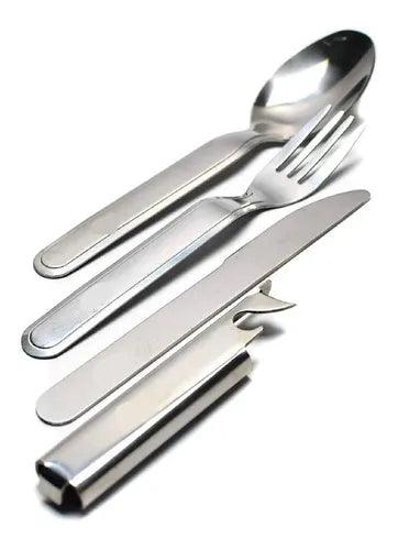 Set Cubiertos Camping 4pz Outdoor Supervivencia CT5