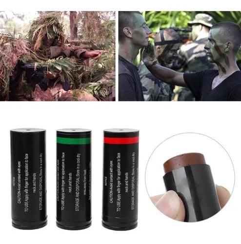 Set 3 Pintura Camuflaje Cara Mimetismo Militar Airsof