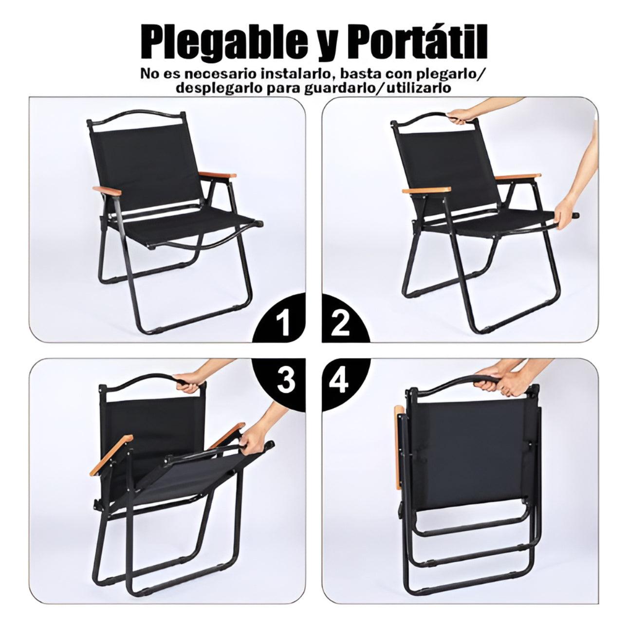 Silla Plegable Para Exteriores, Camping Capacidad 130kg SA21