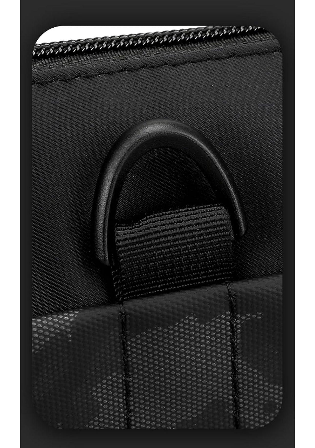 Riñonera para hombre repelente al agua, Monedero, Negro