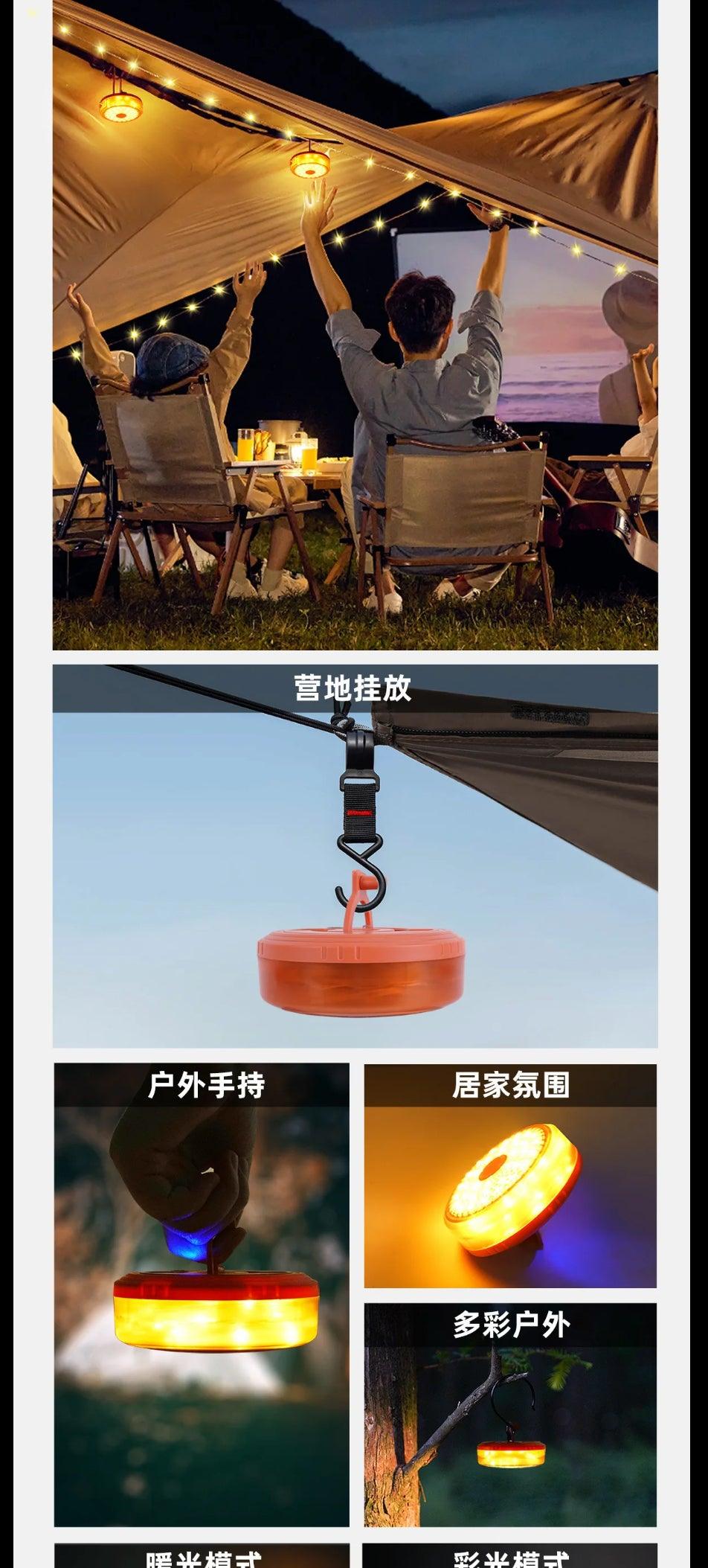 Luz Led portátil para acampar, Usb para lámpara recargable por tienda de campaña al aire libre