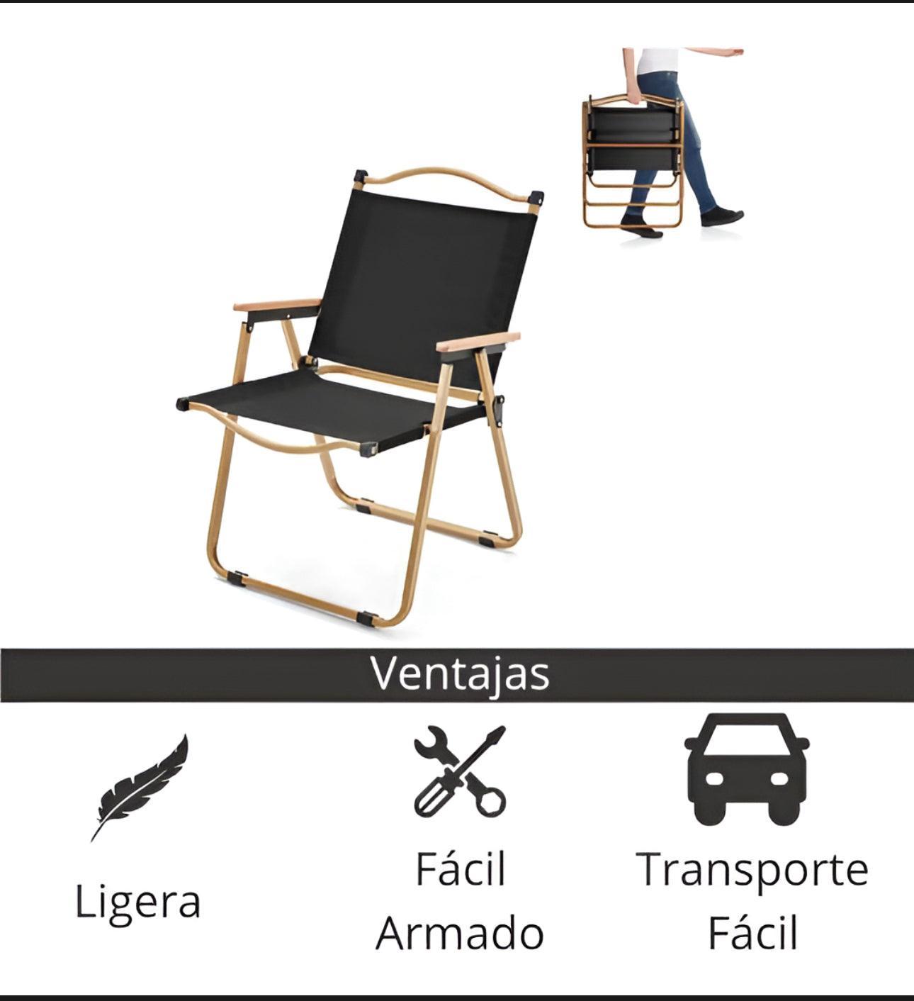 Silla Plegable Para Exteriores, Camping Capacidad 130kg SA21