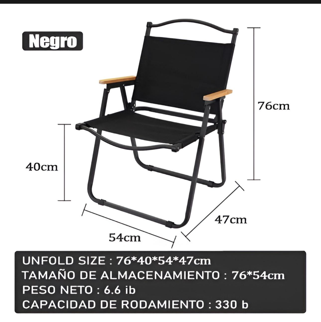 Silla Plegable Para Exteriores, Camping Capacidad 130kg SA21