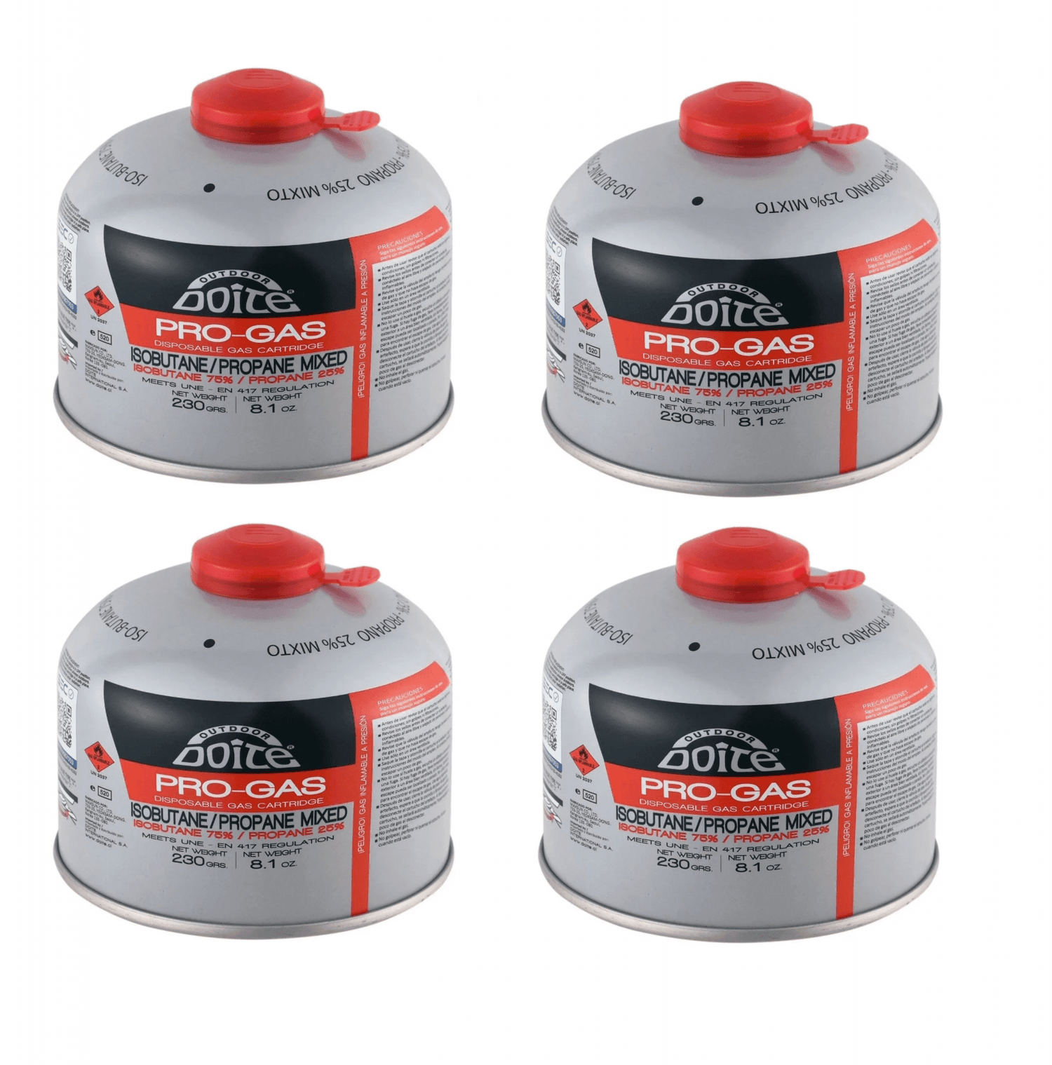 Pack 4 Gas Butano Doite 230g cocinillas lamparas GTB5