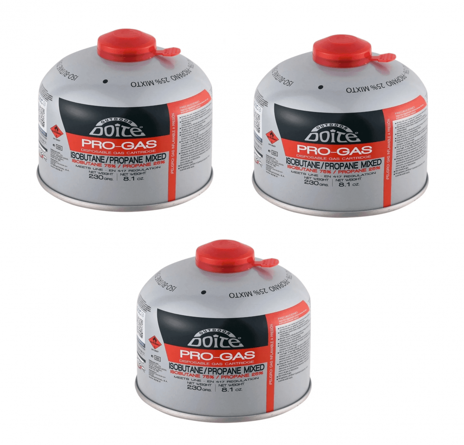 Pack 3 Gas Butano Doite 230g cocinillas lamparas GTB6