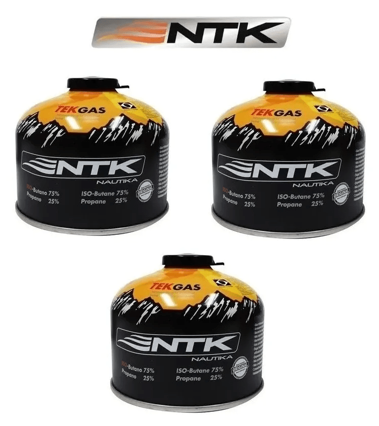 Pack 3 Gas Butano NTK 230g cocinillas lamparas GTB7