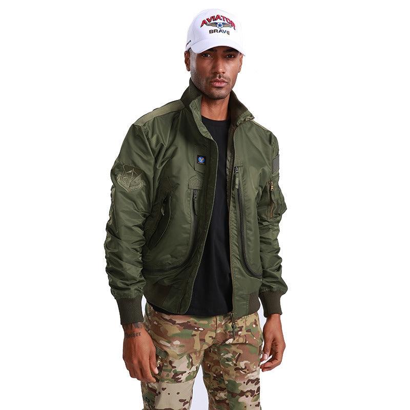 Chaqueta de aviador con cuello para hombre - Verde
