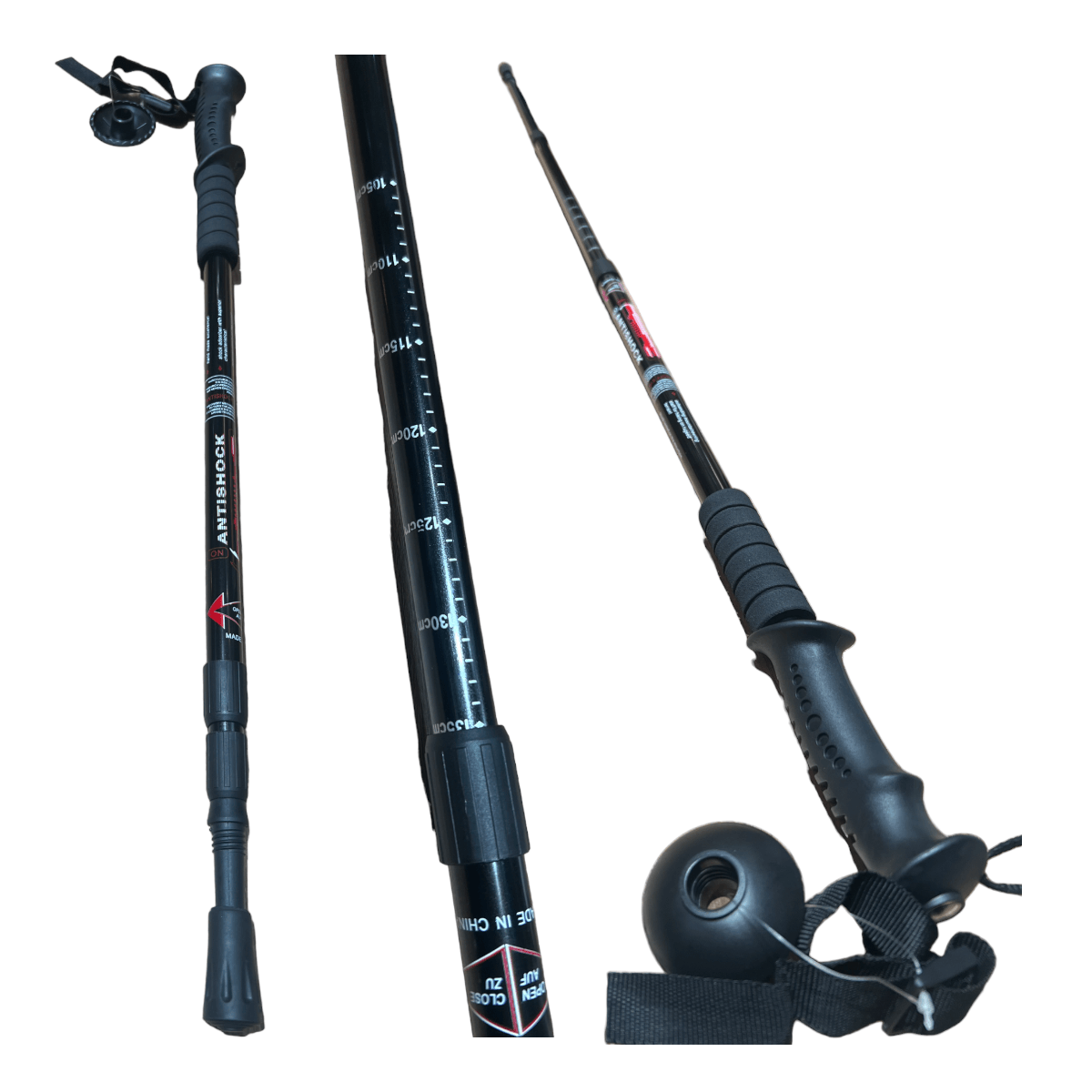 Bastones trekking 2pack aluminio 3 Tramos Antishock BTK2